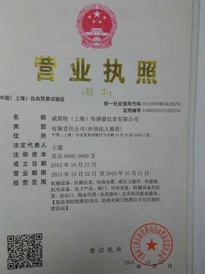 威斯特上海总公司正式成立，注册资金高达8800万美金